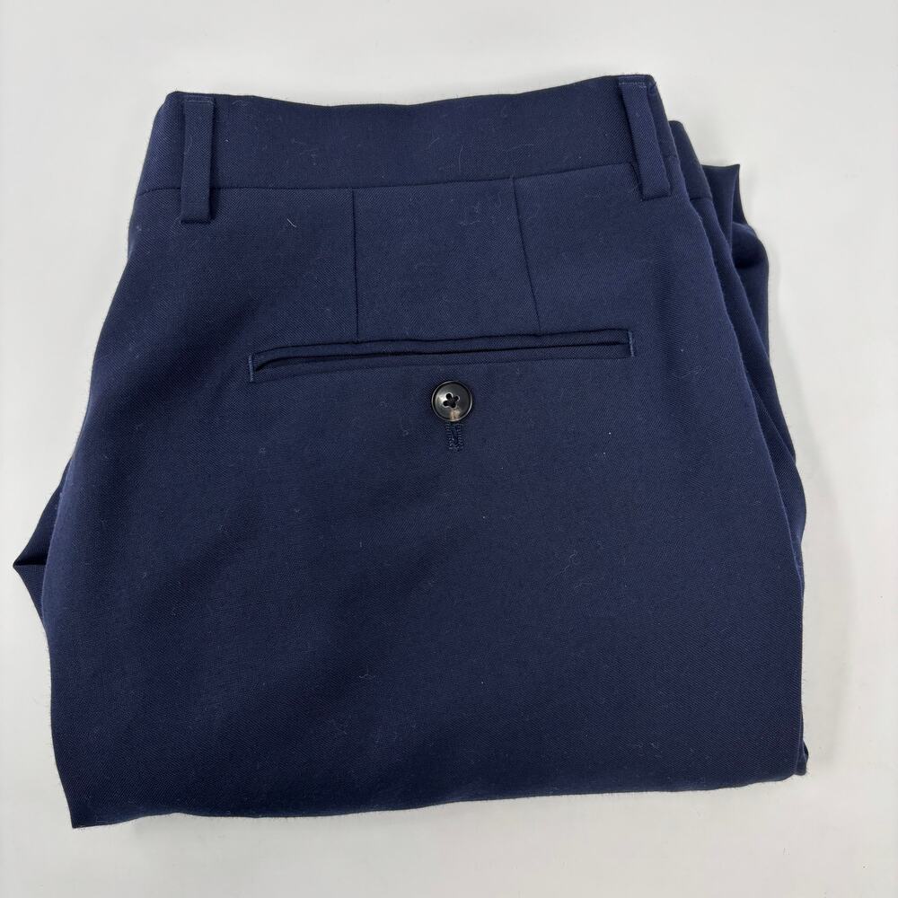 Reiss Mens 34x30 Navy Blue Wool Blend Dress Pants